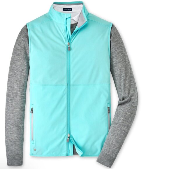 Peter Millar Men's Turquoise Flex Adapt Full Zip Golf Vest Turquoise M NWT - Picture 2 of 5